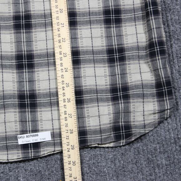 VTG Lucky Brand Mens Button Down Madras Plaid Shirt Mens XL Western Pearl Snap - Picture 7 of 7